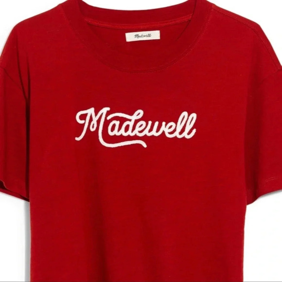 Embroidered Madewell Easy Crop Tee in Cinnamon - Picture 2 of 5